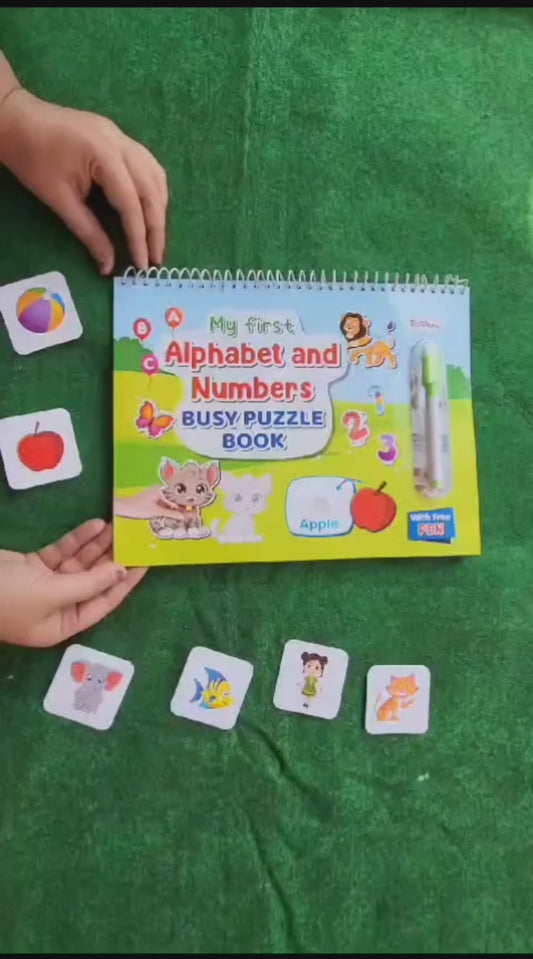 Alphabets and Numbers Busy Puzzle Book